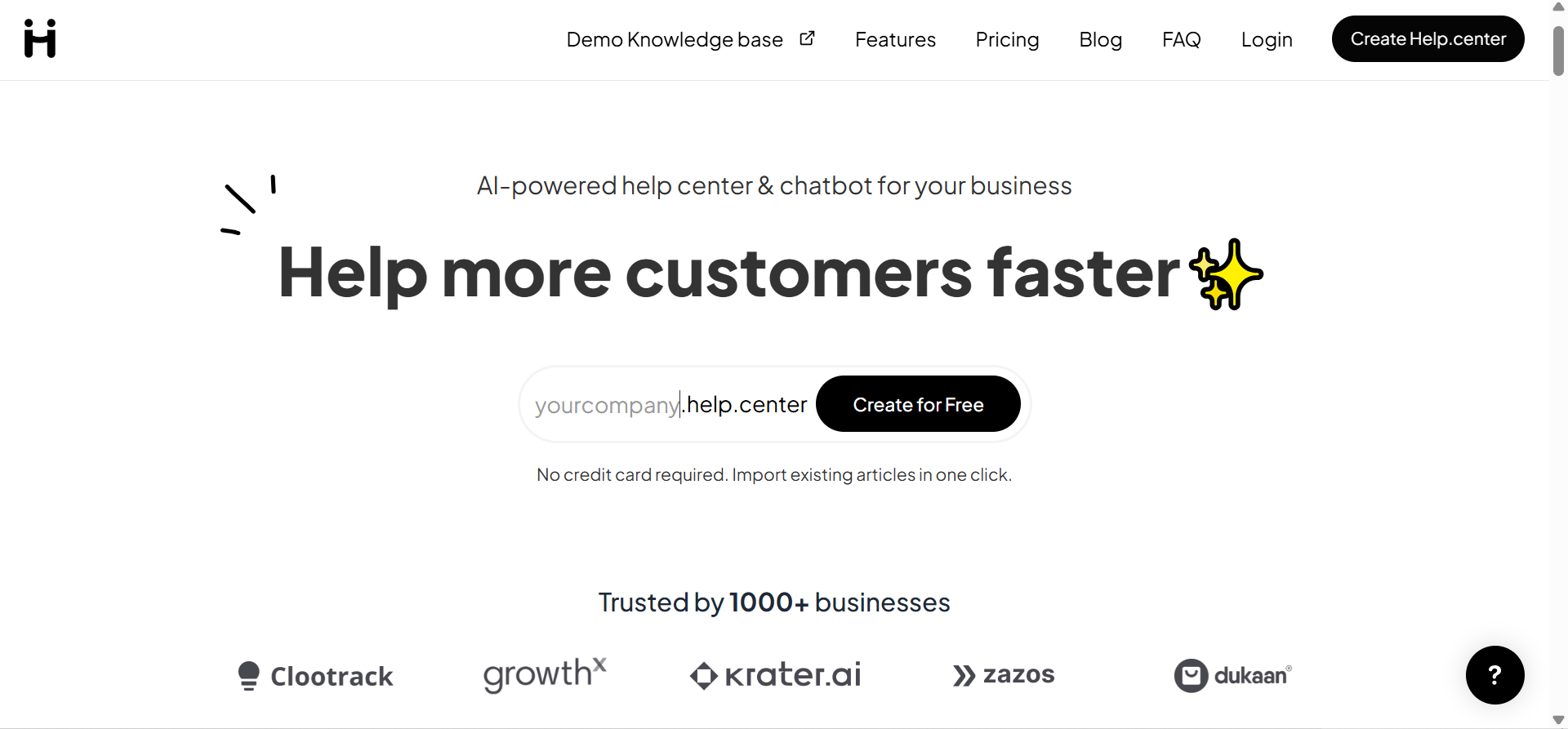 Help.center customer support dashboard interface